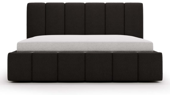 Miniaturka 3 - Klasyczne Szare Łóżko Tapicerowane z Zagłówkiem Pikowanym ELBASIC