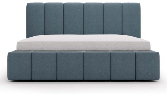 Miniaturka 2 - Klasyczne Szare Łóżko Tapicerowane z Zagłówkiem Pikowanym ELBASIC