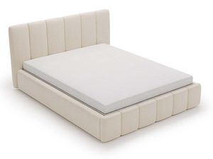 Miniaturka 12 - Łóżko kremowe tapicerowane z segmentowaną ramą widok górny