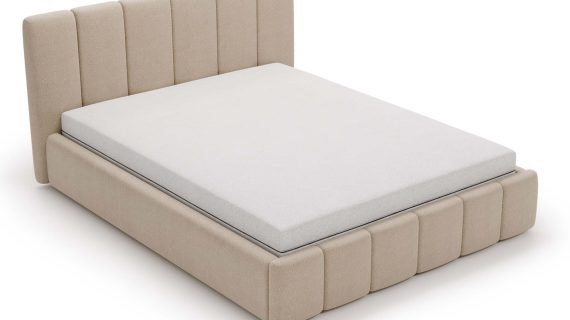 Miniaturka 17 - Klasyczne Szare Łóżko Tapicerowane z Zagłówkiem Pikowanym ELBASIC