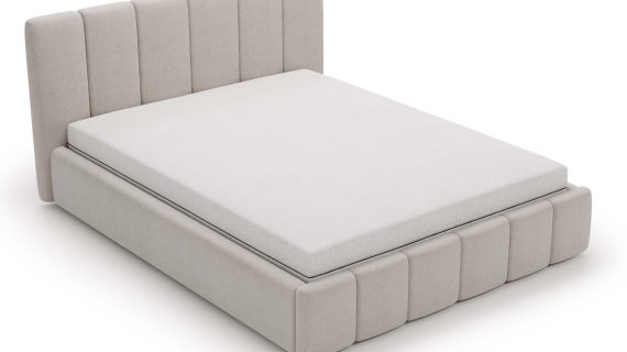 Miniaturka 15 - Klasyczne Szare Łóżko Tapicerowane z Zagłówkiem Pikowanym ELBASIC