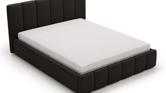 Miniaturka 14 - Klasyczne Szare Łóżko Tapicerowane z Zagłówkiem Pikowanym ELBASIC