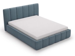 Miniaturka 13 - Niebieskie łóżko boucle z segmentową ramą perspektywa