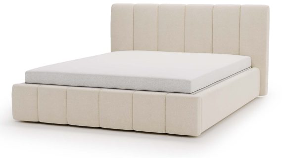 Miniaturka 18 - Klasyczne Szare Łóżko Tapicerowane z Zagłówkiem Pikowanym ELBASIC