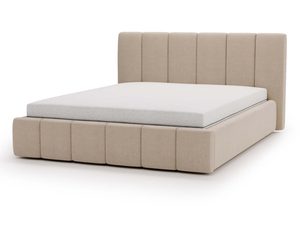 Miniaturka 23 - Łóżko beżowe tapicerowane z segmentowaną ramą szeroki