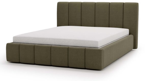 Miniaturka 22 - Klasyczne Szare Łóżko Tapicerowane z Zagłówkiem Pikowanym ELBASIC