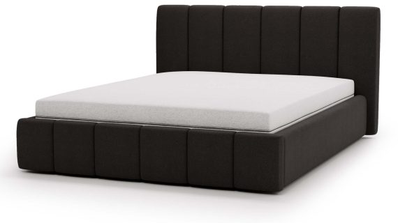 Miniaturka 20 - Klasyczne Szare Łóżko Tapicerowane z Zagłówkiem Pikowanym ELBASIC