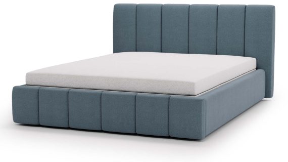 Miniaturka 19 - Klasyczne Szare Łóżko Tapicerowane z Zagłówkiem Pikowanym ELBASIC