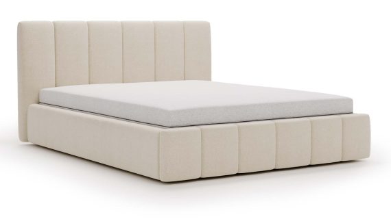 Miniaturka 6 - Klasyczne Szare Łóżko Tapicerowane z Zagłówkiem Pikowanym ELBASIC