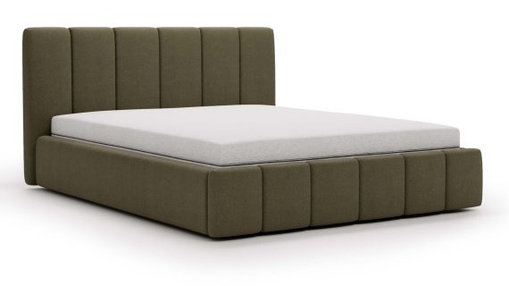 Miniaturka 10 - Klasyczne Szare Łóżko Tapicerowane z Zagłówkiem Pikowanym ELBASIC