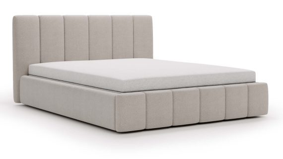 Miniaturka 9 - Klasyczne Szare Łóżko Tapicerowane z Zagłówkiem Pikowanym ELBASIC