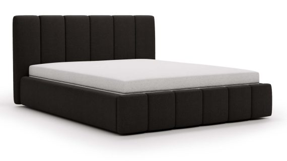 Miniaturka 8 - Klasyczne Szare Łóżko Tapicerowane z Zagłówkiem Pikowanym ELBASIC