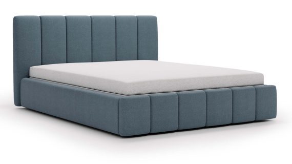 Miniaturka 7 - Klasyczne Szare Łóżko Tapicerowane z Zagłówkiem Pikowanym ELBASIC