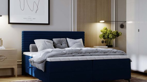 Miniaturka 30 - Białe Designerskie Łóżko do Sypialni LILIA