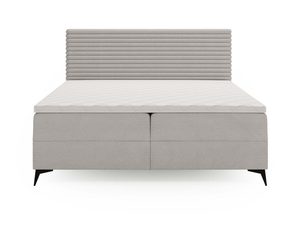 Miniaturka 1 - Jasnoszare łóżko kontynentalne z czarnymi nogami