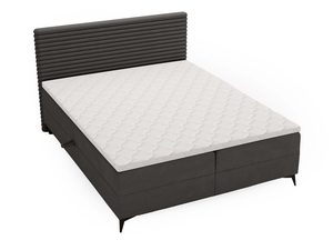 Miniaturka 8 - Łóżko grafitowe z prążkowanym zagłówkiem ujęcie górne