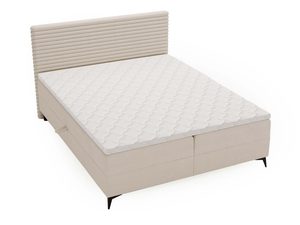 Miniaturka 7 - Kremowe łóżko tapicerowane perspektywa górna