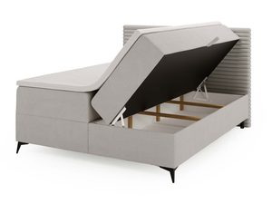 Miniaturka 13 - Jasnoszare łóżko z otwartym pojemnikiem perspektywa tylna