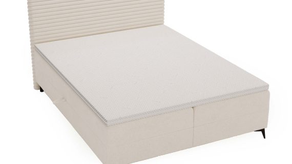 Miniaturka 20 - Białe Designerskie Łóżko do Sypialni LILIA