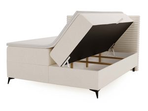 Miniaturka 19 - Kremowe łóżko z otwartym pojemnikiem perspektywa tylna