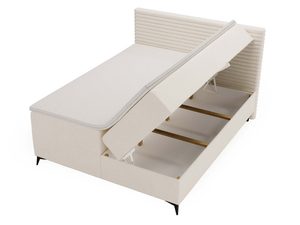 Miniaturka 18 - Łóżko kremowe kontynentalne z podwójnym pojemnikiem otwartym
