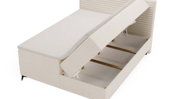 Miniaturka 18 - Białe Designerskie Łóżko do Sypialni LILIA