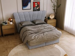 Miniaturka 13 - Szare łóżko z wachlarzowym zagłówkiem aranżacja z góry