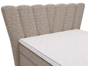 Miniaturka 9 - Detal zagłówka wachlarzowego łóżka beżowego tapicerowanego