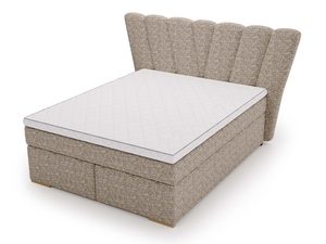 Miniaturka 2 - Łóżko beżowe kontynentalne wachlarzowe z materacem pikowanym