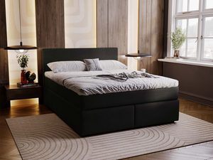 Miniaturka 23 - Grafitowe łóżko tapicerowane sztruksem w eleganckim wnętrzu