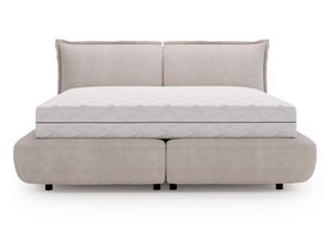 Miniaturka 1 - Kremowe łóżko z zaokrągloną ramą frontalny