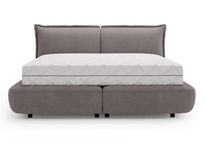 Miniaturka 2 - Szare łóżko z zaokrągloną ramą frontalny