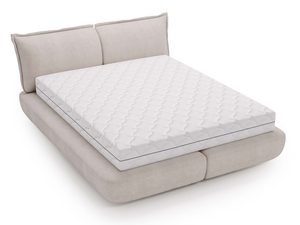 Miniaturka 13 - Kremowe łóżko tapicerowane z miękkim zagłówkiem widok górny