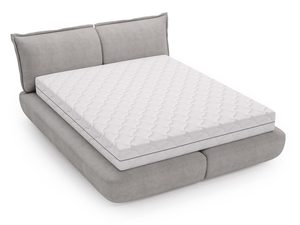 Miniaturka 15 - Jasnoszare łóżko z zaokrągloną ramą ujęcie górne