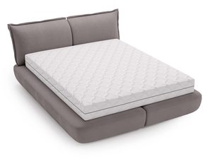 Miniaturka 14 - Szare łóżko tapicerowane z miękkim zagłówkiem widok górny