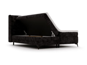 Miniaturka 32 - Kontynentalne łóżko brązowe z otwartym pojemnikiem eleganckie