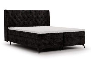 Miniaturka 14 - Łóżko brązowe kontynentalne tapicerowane z pikowanym zagłówkiem