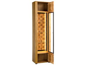 Miniaturka 3 - Nowoczesna szafka wisząca z podświetleniem i szklanymi półkami