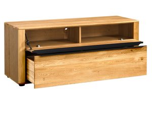 Miniaturka 1 - Szafka RTV z drewna dębowego z czarnym uchwytem