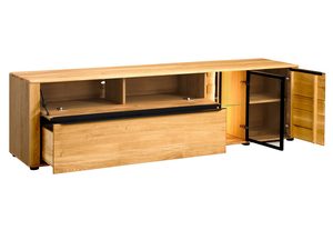 Miniaturka 1 - Nowoczesna szafka RTV z dębu z otwartą półką