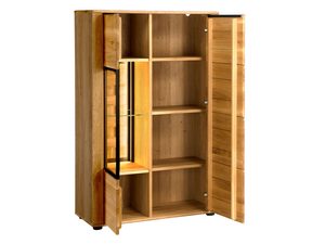 Miniaturka 1 - Szafka dębowa z podświetleniem i półkami wewnętrznymi