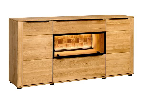 Komoda dębowa z nowoczesnym systemem otwierania