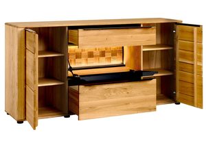 Miniaturka 1 - Komoda drewniana z systemem podnoszenia blatu i podświetleniem