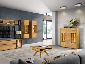 Miniaturka 5 - Zestaw salonowy z meblami dębowymi z oświetleniem