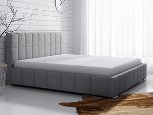 Miniaturka 4 - Szare łóżko tapicerowane z przeszyciami do nowoczesnej sypialni