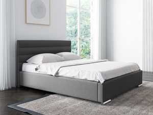 Miniaturka 1 - Łóżko sypialniane w odcieniu grafitu z prostą ramą