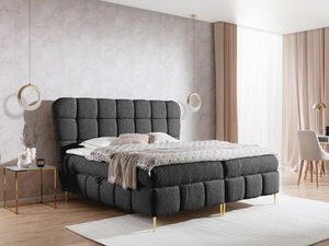 Miniaturka 9 - Grafitowe łóżko tapicerowane z pikowanym zagłówkiem