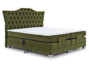Miniaturka 12 - Ciemnozielone łóżko tapicerowane z pikowanym wysokim zagłówkiem