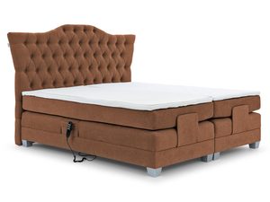 Miniaturka 13 - Brązowo-rudawe łóżko kontynentalne z pikowanym zagłówkiem – klasyczne łóżko w ciepłym, brązowym odcieniu z ozdobnym pikowaniem.