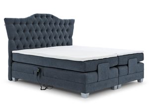 Miniaturka 14 - Granatowe łóżko kontynentalne z pikowanym zagłówkiem – luksusowe łóżko w intensywnym, granatowym kolorze z eleganckim wykończeniem.